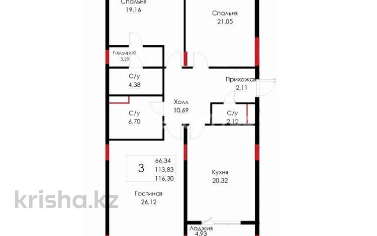 3-комнатная квартира · 116 м² · 3/4 этаж, мкр Ак Шагала, Мкр. Ак Шагала за 59 млн 〒 в Атырау — фото 2