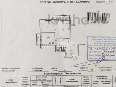 2-комнатная квартира, 86 м², 8/17 этаж, мкр Таугуль 150/1 — Жандосова/ Берегового за 54 млн 〒 в Алматы, Ауэзовский р-н