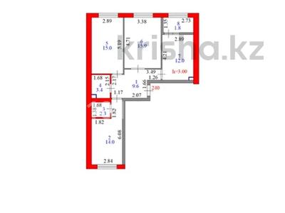 3-комнатная квартира · 74 м² · 8/9 этаж, Сыганак 12 за 47 млн 〒 в Астане, Нура р-н