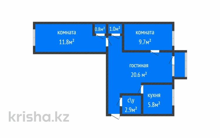 3-комнатная квартира · 56 м² · 5/5 этаж, Юрия Гагарина 15 за 18 млн ₸ в Костанае — фото 3