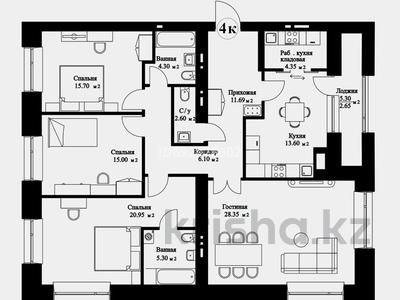 4-комнатная квартира, 131.48 м², 8/8 этаж, Аль-Фараби 35 — Онгарсынова за 72.8 млн 〒 в Астане, Есильский р-н