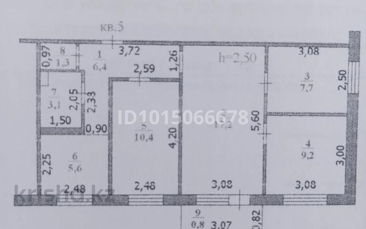 4-бөлмелі пәтер · 61.7 м² · 2/5 қабат, Кердері 135, бағасы: 30 млн ₸ в Уральске, мкр Школьник — фото 2
