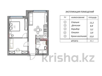 1-комнатная квартира · 42.2 м² · 3/7 этаж, Кульджинский тракт 39 — Бухтарминская за ~ 23.3 млн ₸ в Алматы, Турксибский р-н