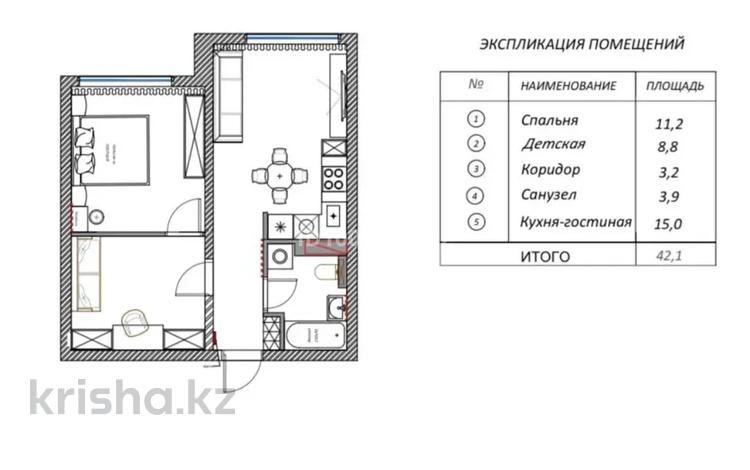 1-бөлмелі пәтер · 42.2 м² · 3/7 қабат, Кульджинский тракт 39 — Бухтарминская, бағасы: ~ 23.3 млн ₸ в Алматы, Турксибский р-н — фото 7