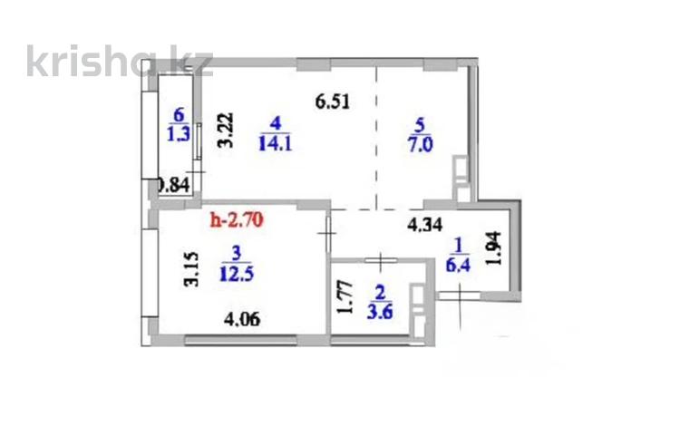 2-комнатная квартира · 45 м² · 9/9 этаж, E 511 25 за 21.9 млн ₸ в Астане, Есильский р-н — фото 2