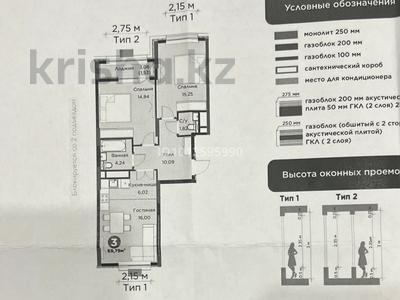 3-комнатная квартира · 70 м² · 13/14 этаж, Улы Дала 14 за 45.8 млн ₸ в Астане, Нура р-н
