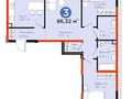 3-бөлмелі пәтер · 86.32 м² · 2/6 қабат, Тараз, бағасы: ~ 69.1 млн ₸ в Алматы, Турксибский р-н