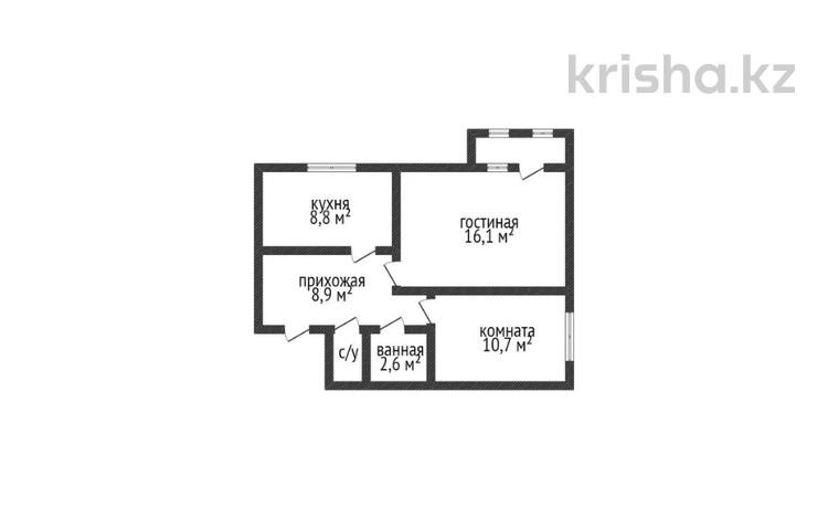 2-комнатная квартира, 49.3 м², 6/6 этаж, Юрия Гагарина 23 за 12.7 млн 〒 в Костанае — фото 2
