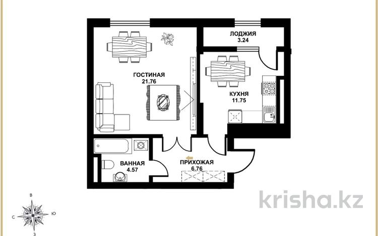 1-комнатная квартира, 48.8 м², 5/15 этаж, Е430 2А за 14.6 млн 〒 в Астане, Есильский р-н — фото 2