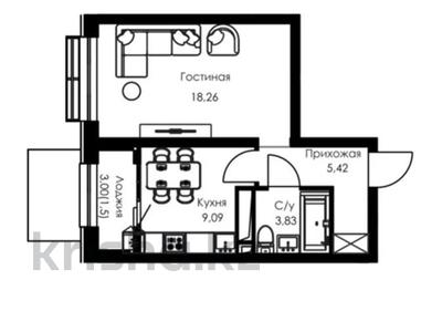 1-комнатная квартира · 38.1 м² · 2/7 этаж, мкр Кайрат, Туркестан 115 за ~ 22.2 млн ₸ в Алматы, Турксибский р-н