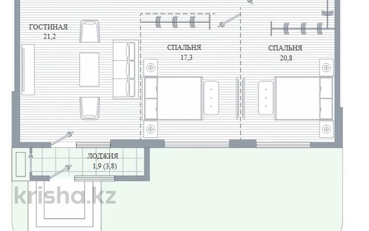 3-бөлмелі пәтер · 95 м² · 1/3 қабат, Кенесары хана 43/7, бағасы: 111.7 млн ₸ в Алматы — фото 2